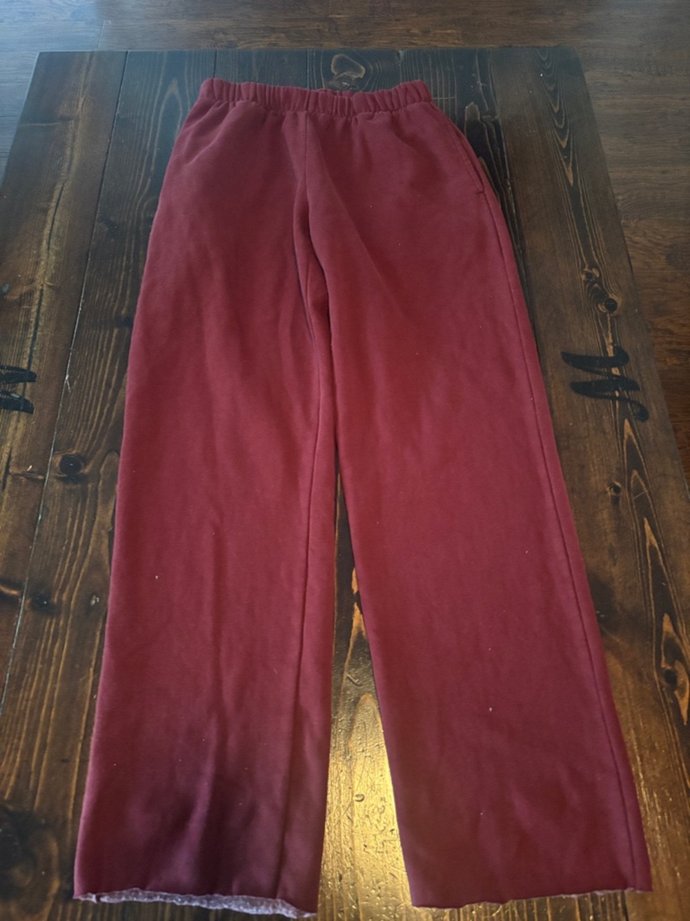 Brandy Melville Maroon Straight Leg Pants
